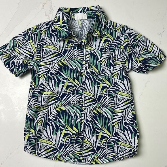 Crazy8 Tropical Print Button Down Shirt - Picture 1 of 3